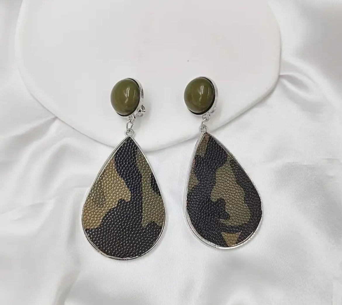 Camouflage Clip-on Earrings