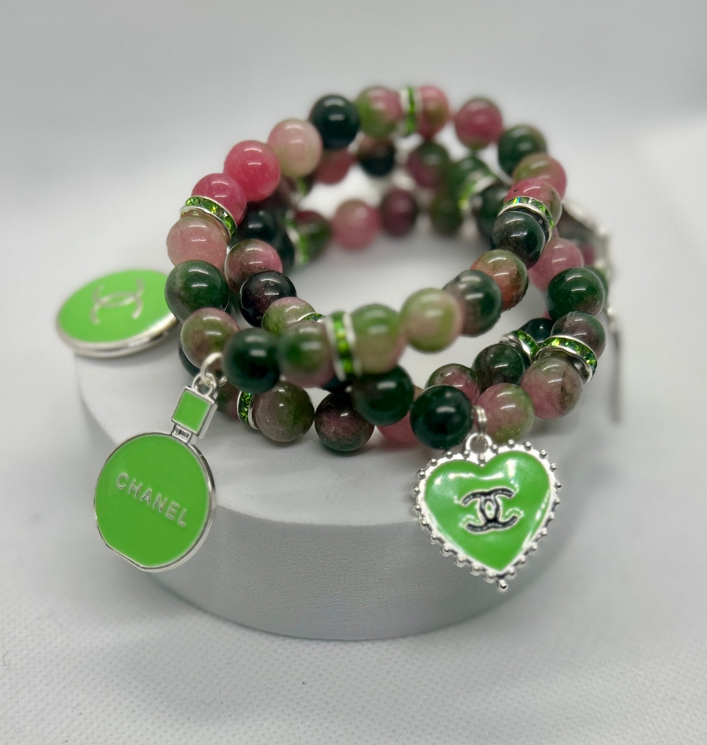 Pink & Green Charm Bracelet