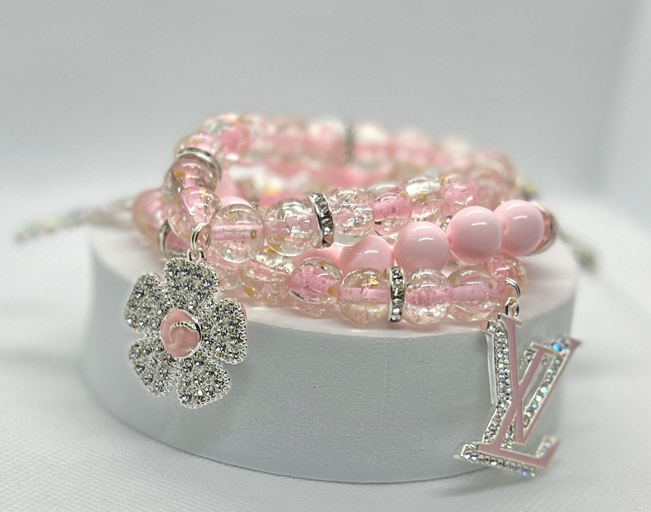 Pink LV Charm Bracelet