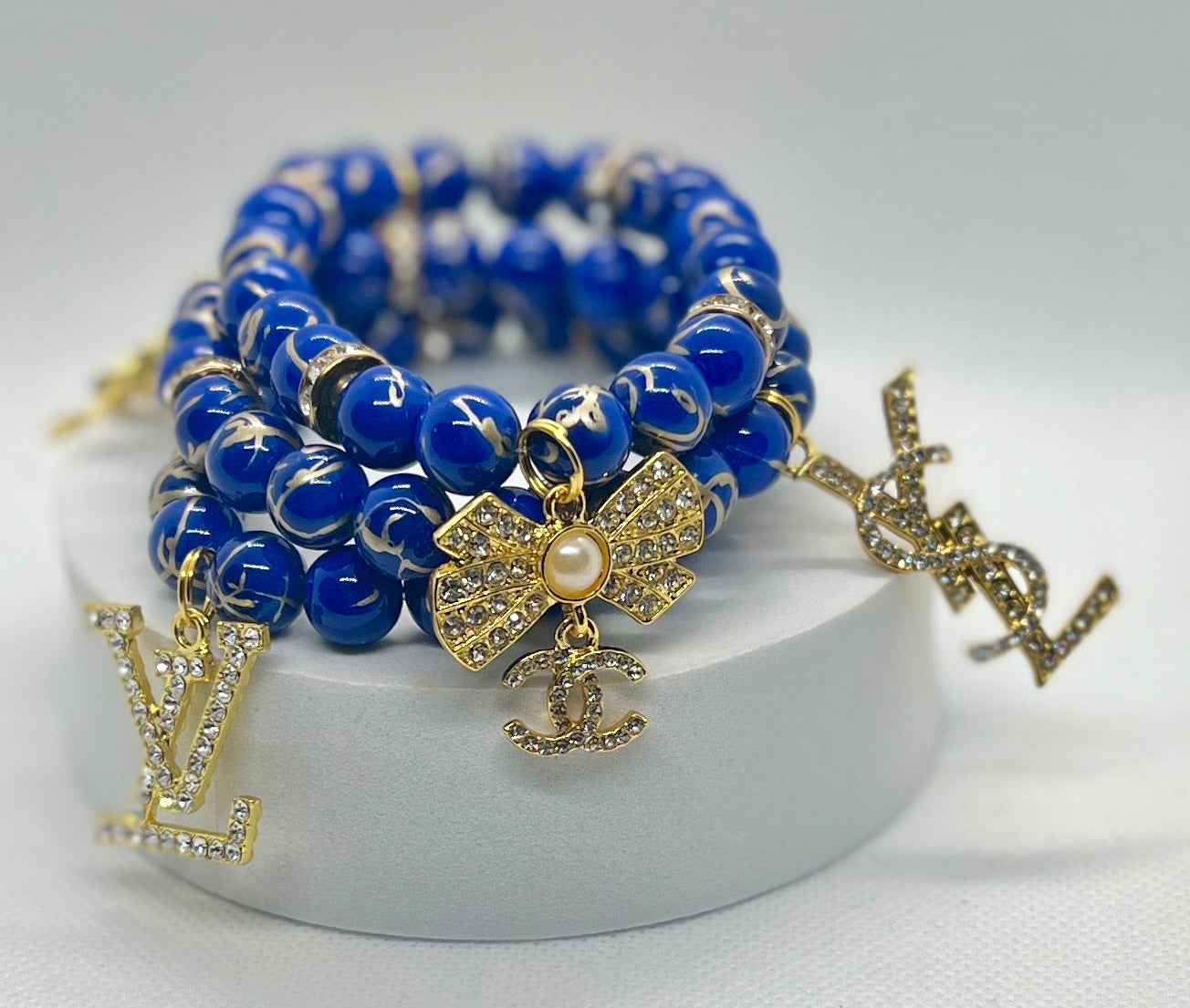 Blue & Gold Charm Bracelet