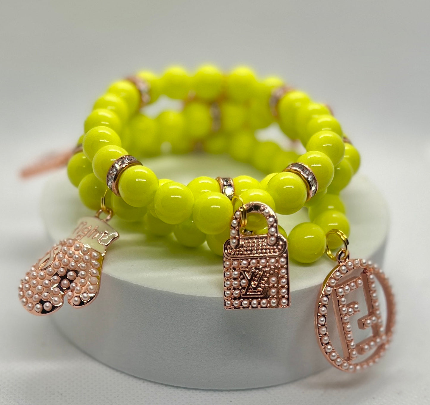 Yellow & Rose Gold Charm Bracelet