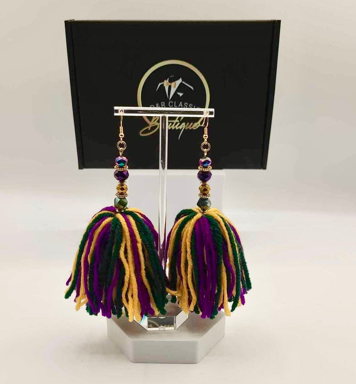 Mardi Gras Tassel Earrings