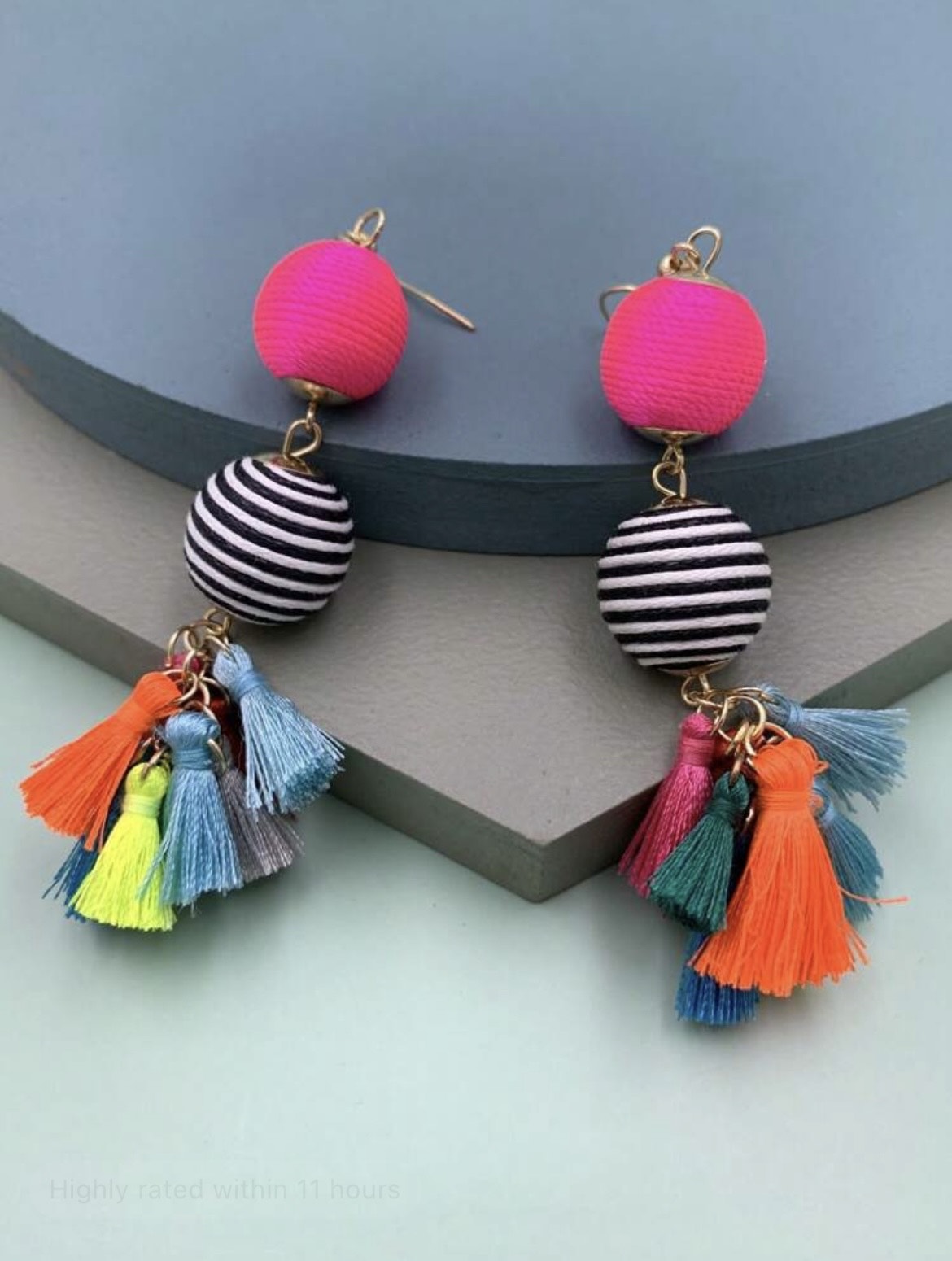 Multi tassel drop Earrings