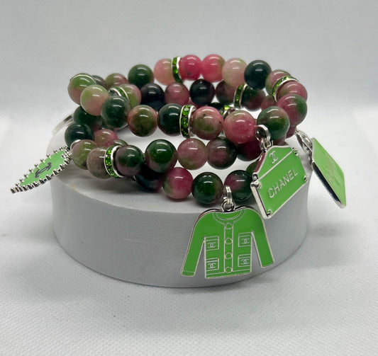 Pink & Green Charm Bracelet