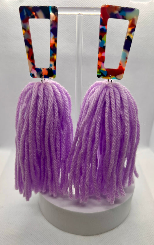 Lavender Tassel Earrings