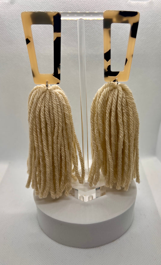 Tan Tassel Earrings
