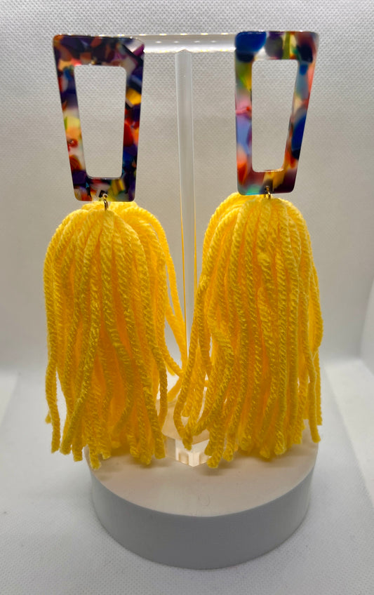 Yellow Tassel Earrings