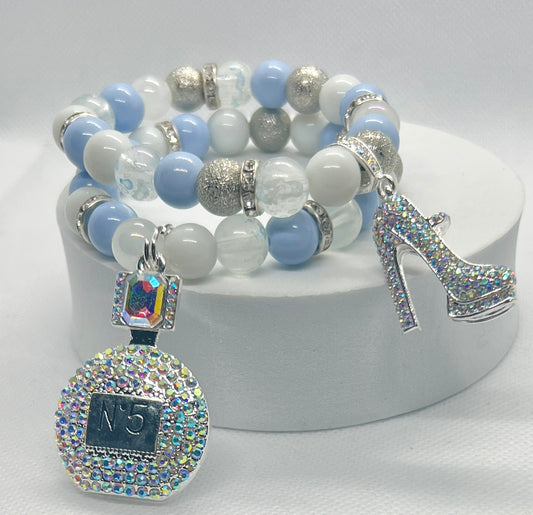 Light Blue & White Charm Bracelet