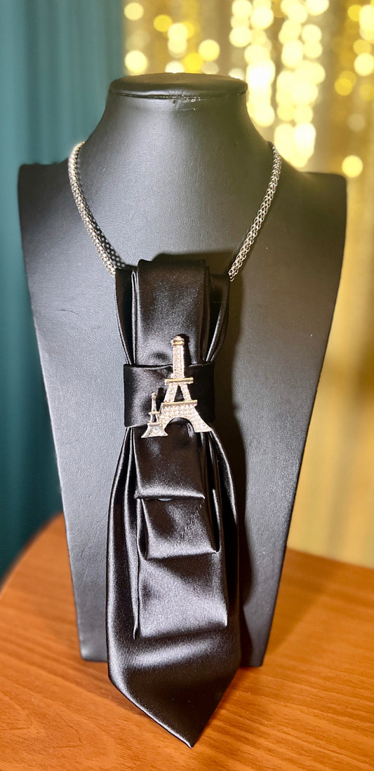 Black Necktie Necklace