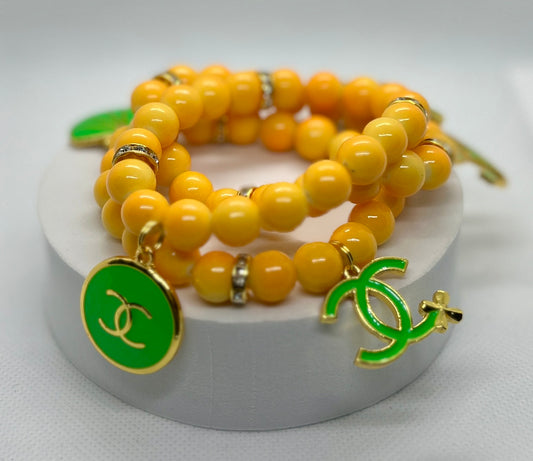 Yellow & Green Charm Bracelet