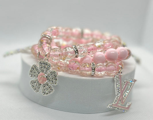 Pink LV Charm Bracelet