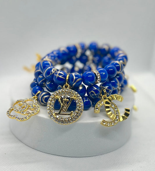 Blue & Gold Charm Bracelet