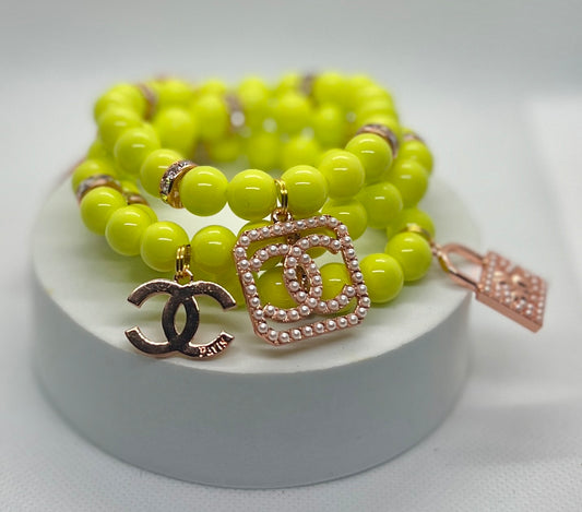 Yellow & Rose Gold Charm Bracelet