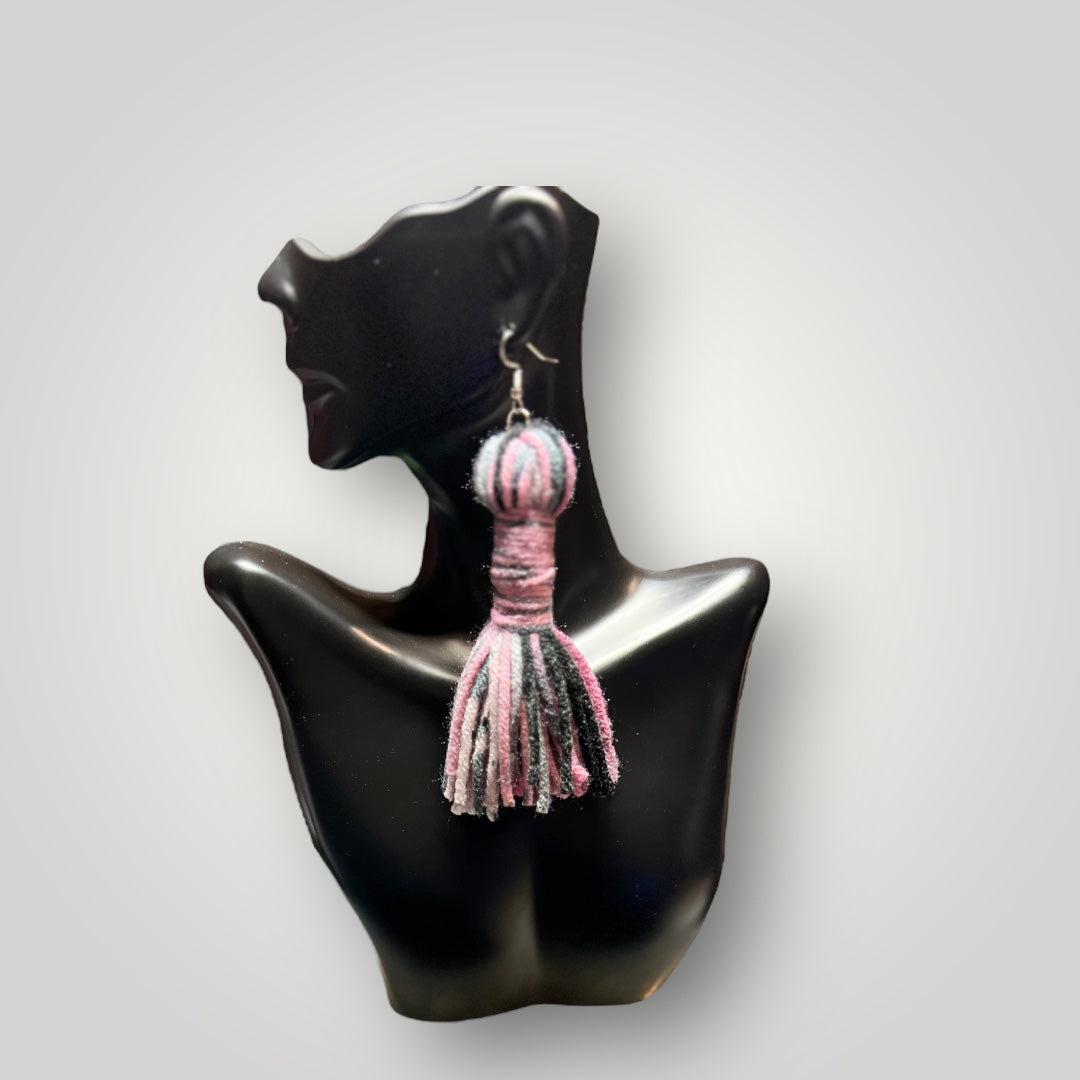 Pink & Gray Tassels